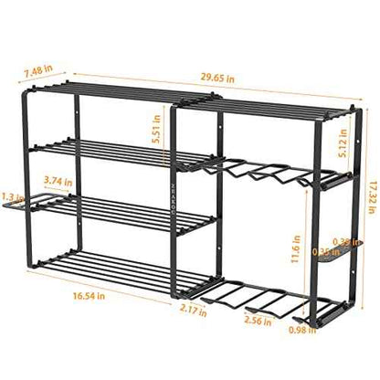 Power Tool Organizer Wall Mount, Heavy Duty Cordless Tool Storage Drill Rack, 5 Layers Garage Organization Tool Shelf with Tool Holder, Birthday Christmas Gift for Men Husband Dad Father