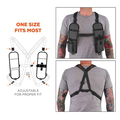 Ergodyne Squids 3144 Dual Shoulder Radio Holster Harness for Barcode Scanners