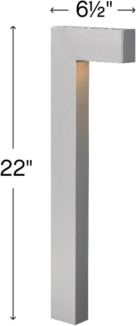 Hinkley Atlantis 1518TT-LL Large LED Low Voltage Landscape Pathway Light - 12v, Dimmable, Aluminum - Titanium