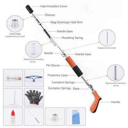 Concrete Nail Gun Kit with 220 pcs Nails, 3 Speed Adjustable Manual Steel Nails Gun Tool, Mini Portable Nail Wall Shooting Machine Fastening Tool for Wall Anchor, Concrete Walls, Fenc, Woodworking