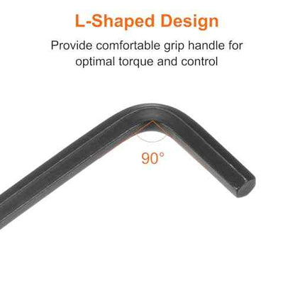 HARFINGTON 10pcs Hex Key Wrench 3/16" L-Shape Hexagon SAE Wrenches Chrome Vanadium Steel Repairing Tool for Home Repair, Black