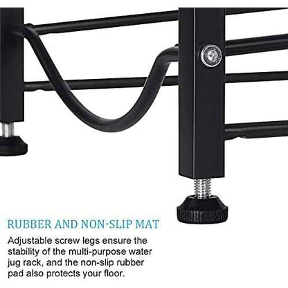 LIANTRAL 5 Gallon Water Bottle Rack - Detachable Heavy Duty 3-Tier Stand for Home, Office (Black)