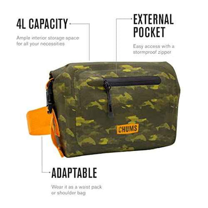 Chums Unisex Chums Downstream 4l Rolltop Dry Bag Shoulder Bag Waist Pack, Gray/Blue, One-Size