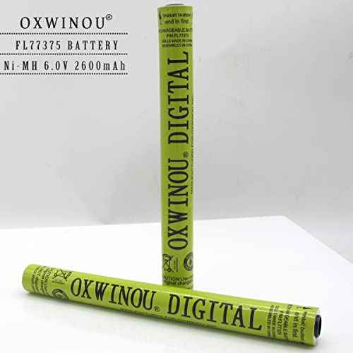 77375 Battery Compatible with STREAMLIGHT FLASHLIGHTS 77375 77175 9926J SL20LP SL20L SL20XP-LED 6V 2600mAh NiMH OXWINOU Battery Stick(2-Pack)