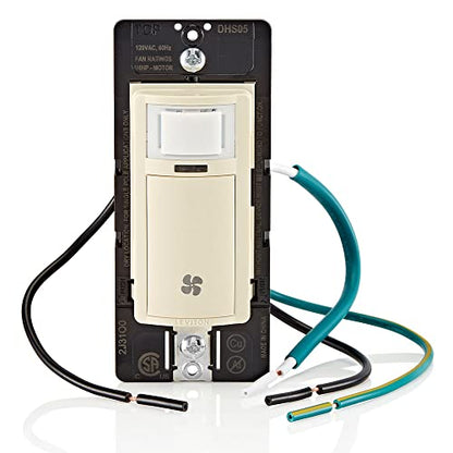 Leviton Humidity Sensor Switch for Bathroom Exhaust Fan, Automate Ventilation, Air Circulation, Moisture Control, ¼ HP, Single Pole, DHS05-1LW, White