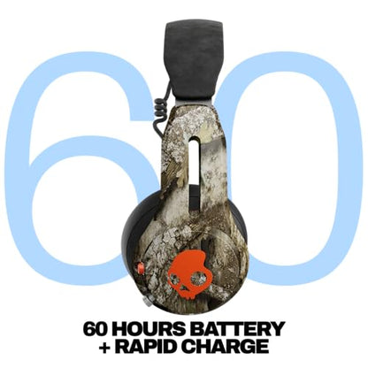 Skullcandy Icon ANC Wireless On-Ear Bluetooth Headphones, Active Noise Cancelling, 60 Hours Battery, Sweat Water Resistant, Foldable Durable Travel Ready, Microphone for iPhone Android - Realtree APX