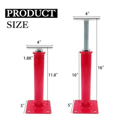 4 Pack House Floor Jack,Hand Jacks for Lifting and Leveling,11.8" - 16" Adjustable Height Range,Load Capacity Up to 11000 lb(Each),Telescoping Jack for Temporary Support