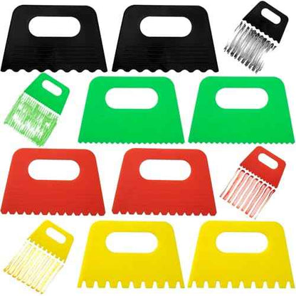 8pcs Paint Scraper Kits, 4 Styles Plastic Scraping Tools for Oil Painting, Reusable Texture Art Painting Supplies for Drawing, DIY Crafting - 4 Colors