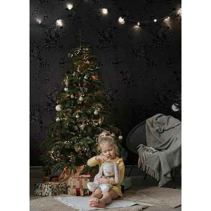 Erfoni Black Peel and Stick Wallpaper Black Floral Embossed Contact Paper 17.7inch¡¿118.1inch Removable Textured Flower Wallpaper Self Adhesive Thicken Livingroom Countertops Cabinets Wall Paper