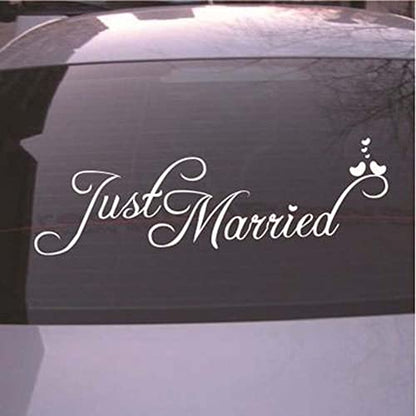 Just Married Car Decals Just Married Vinyl Window Sticker Church Wedding Anniversary Decorations White