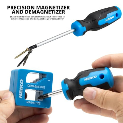 NEIKO 01379A Master Screwdriver Set, 32 Piece Magnetic Precision Screwdrivers, Phillips, Flathead, Slotted, and Torx Drivers, Includes Magnetizer and Demagnetizer, Small Magnetic Screwdrivers