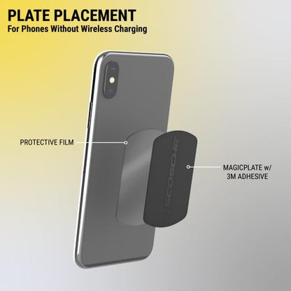 Scosche MAGRKI MagicMount Replacement Metal Plate Kit for Phone, Metal Plates for Magnetic Mount Cell Phone Holder for Car, Universal with All Devices and Phone Case, Black