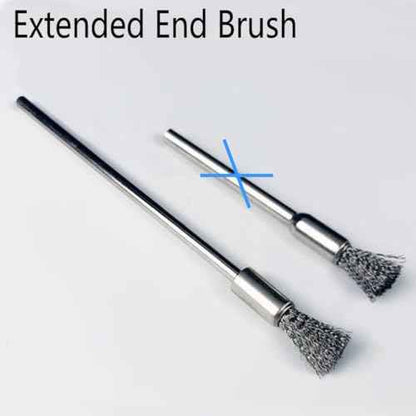 Luo ke 20 Pcs Extended Stainless Steel Cleaning End Brushes, 1/8'' Extra Long Shank Pen Shape Rust Paint Removal Bits Wire Brush for Rotary Tools