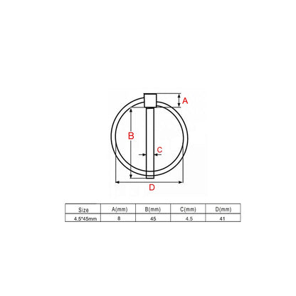 316 Stainless Steel 3/16" Lynch pins Linch Pin (4.5mm x 45mm) with Ring