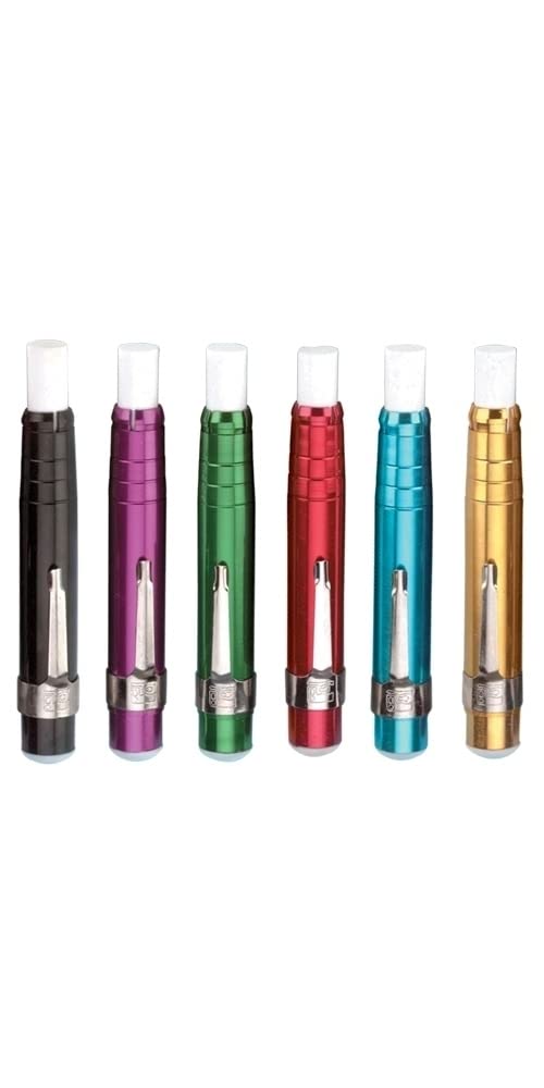 Charles Leonard Pen Style Aluminum Chalk Holder with Chalk, Assorted Colors (74545)