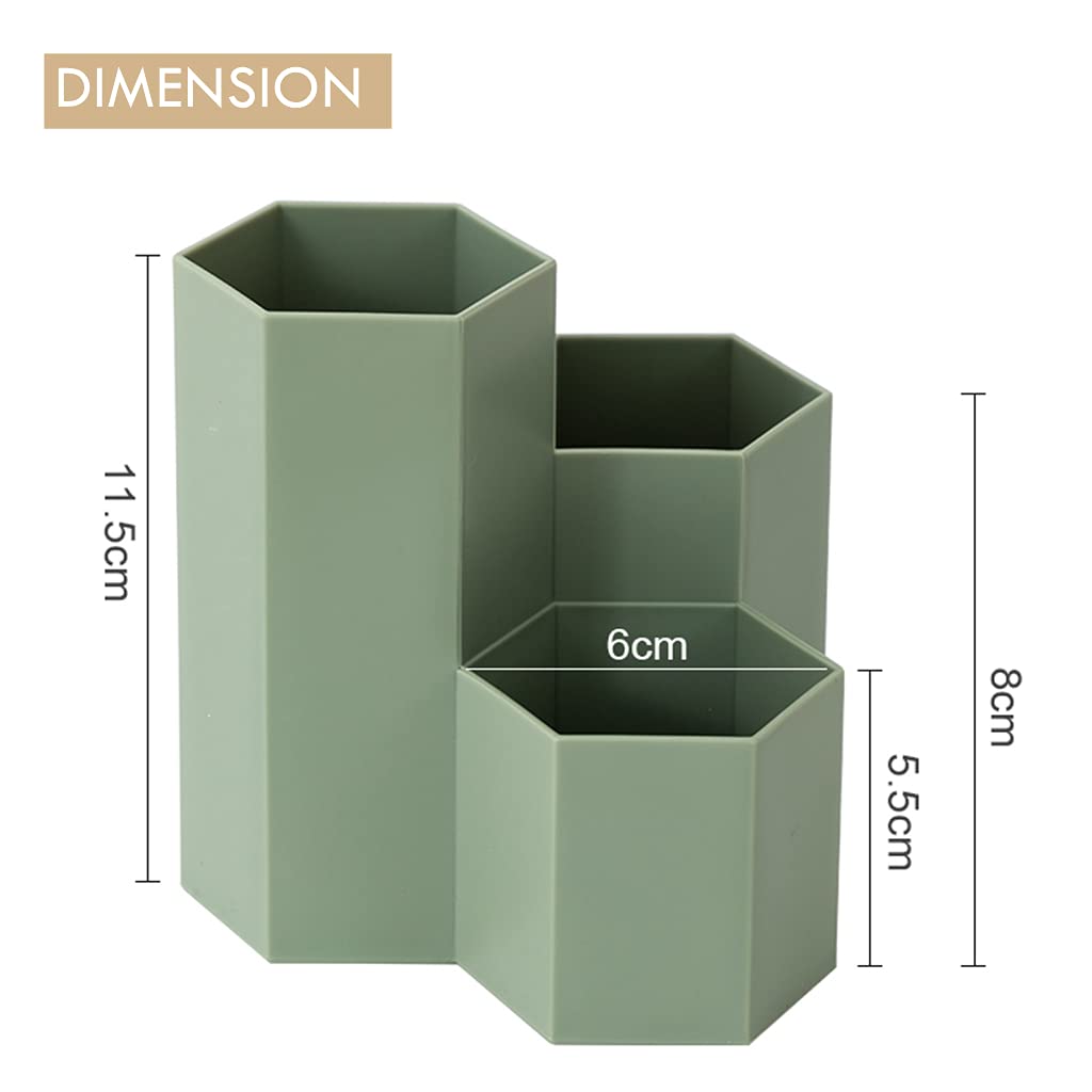 Saikvi Pencil Organizer Pen Holder for Desk Pens Cup Small Desk Organizer Cute Pen Holder for Office,School and Home (Green, 4)