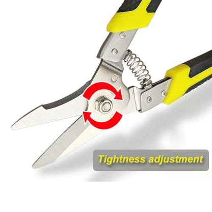 Aviation Tin Snips 8.7 Inch, Heavy Duty Straight Metal Cutter with Stainless Steel Blade & Comfortable Grips for Cutting Cardboard, Thin Iron, Wire, DIY Projects