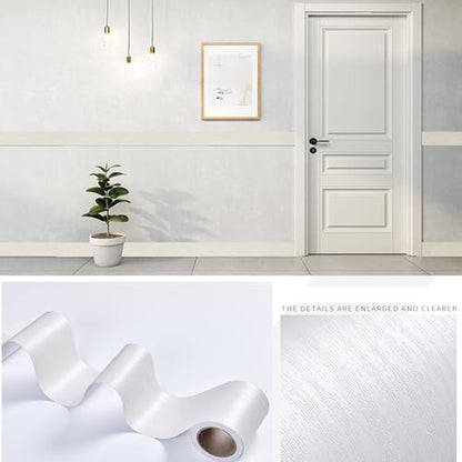 10M Wood Grain Removable Waterproof Border Wall Decor Removable Self Adhesive Kitchen Bathroom Tiles Sticker Peel and Stick Wallpaper 4x390 Inch (Walnut)