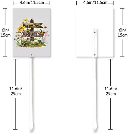 Uptell Honeybees Hard At Work Do Not Disturb Yard Signs with Stakes Aluminum Sign for House/Front Door and Business Outdoor Decoration 8x12 Inch