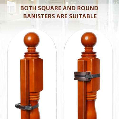 2 Pcs No Hole Stairway Baby Gate Mounting Kit - Fits Round & Square Banisters, Compatible with Most Hardware and Pressure Mount Baby Gates Up to 37 inches Tall