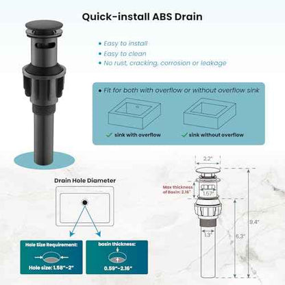 gotonovo 8 Inch Widespread Bathroom Sink Faucet 3 Hole 2 Handles Lavatory Basin with Pop Up Drain with Hot and Cold Mixer Valves Vintage Matte Black