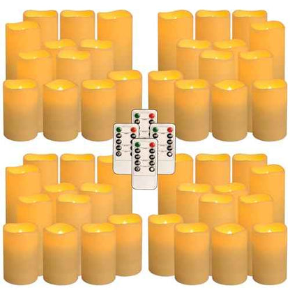 48-Pack LED Flameless Candles with Remote Control - Perfect for Home, Parties, and Special Occasions - Create a Magical Ambiance Effortlessly(Three Sizes)