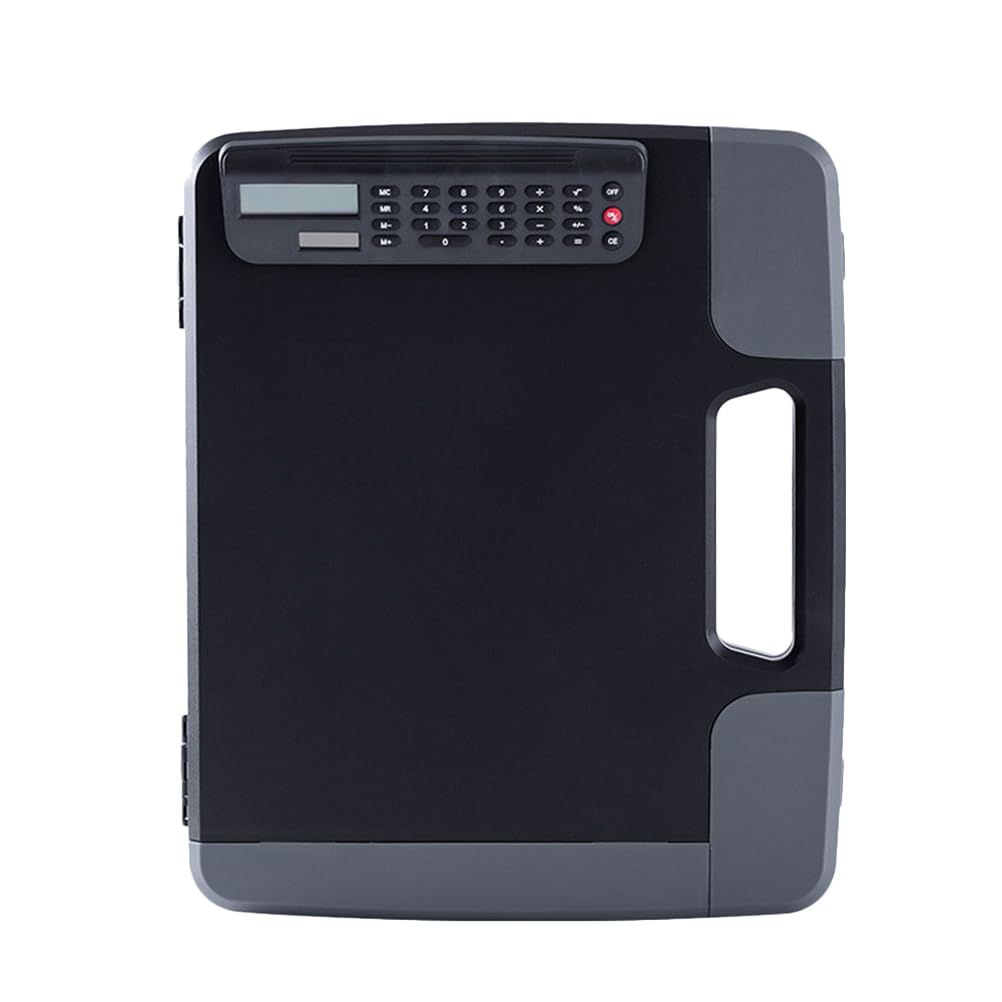 Cabilock A4 Files Box Document Clipboard Case with Calculator 14.40 X 12.08 X 2.63 Inches Office Organizer File Folder Box for Business and Study Storage