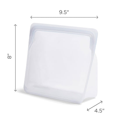 Stasher Premium Silicone Reusable Food Storage Stand-Up Bag Mega, Aqua, Microwave, Sous Vide, Dishwasher, Oven and Freezer Safe, BPA Free, Leak-free, Eco-friendly, 104 Oz