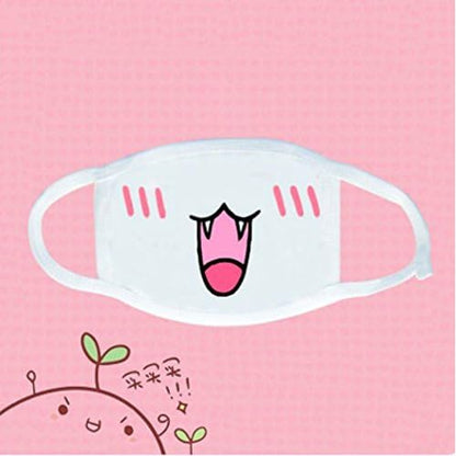 6 Pack Mouth Mask, Unisex Cotton Super Cute Fashion Face Mask Anti-Dust White for Boys and Girls