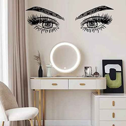 Inspirational Quotes Vinyl Eyes Eyelash Decals Motivational Sayings for Wall Art Decor Sticker Positive Lettering Wall Decal for Women Girls Bedroom Living Room Home Beauty Salon Decoration