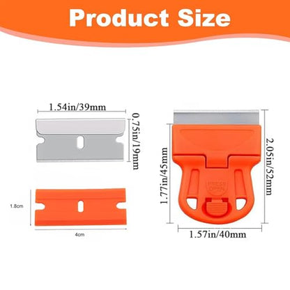 3 Pack Razor Blade Scraper Scraper Tool with Extra 15 Plastic Razor Blades and 15 Metal Blades£¬Adhesive Remover Removing Labels Stickers Taping on Glass Windows£¬Decal Sticker Remover