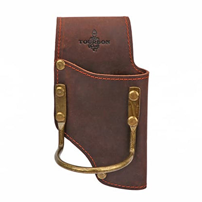 TOURBON Leather Tool Holder Plier Pouch Steel Loop Hammer Holster for 2-inch Wide Tool Belt