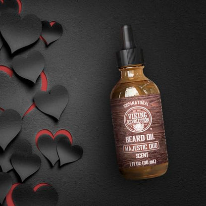Viking Revolution Sandalwood Beard Oil for Men - Natural Mens Beard Oil with Argan Oil and Jojoba Oil - Beard Softener, Strengthens and Moisturizes - Beard Conditioner for Men (Sandalwood, 1 Pack)