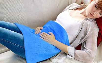 Weighted Heating Pad Fast-Heating Technology for Back/Waist/Abdomen/Shoulder/Neck Pain and Cramps Relief - Moist and Dry Heat Therapy with Auto-Off Hot Heated Pad by GOQOTOMO (19 * 24", Blue)