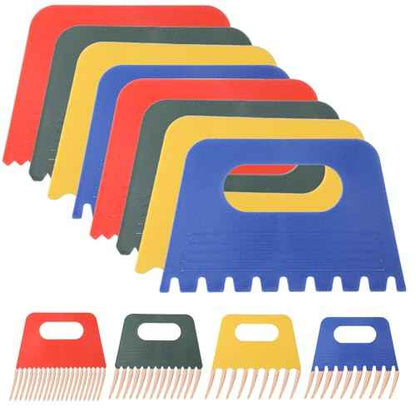 8 Pack Texture Tools for Plaster Plastic Paint Scraper Tool Art Paint Scrapers Kit Textured Art Putty Scraper DIY Graffiti Oil Painting and Drawing Plaster Texture Tools for Texture Art on Canvas