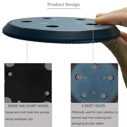5-Inch 5 Hole Replacement Sander Pad for Porter Cable 333 333VS Random Orbit Sanders -2 Pack 5¡± Hook and Loop Sanding Pad for Woodworking and DIY Projects