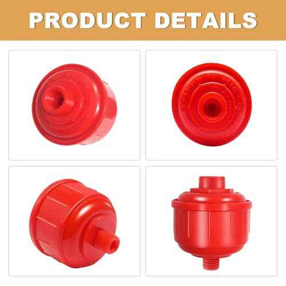 2PCS Mini Red Disposable Air Water Filters Paint Gun Filter Disposable for Standard 1/4 Inch Threads, Spray Guns and Air Tools