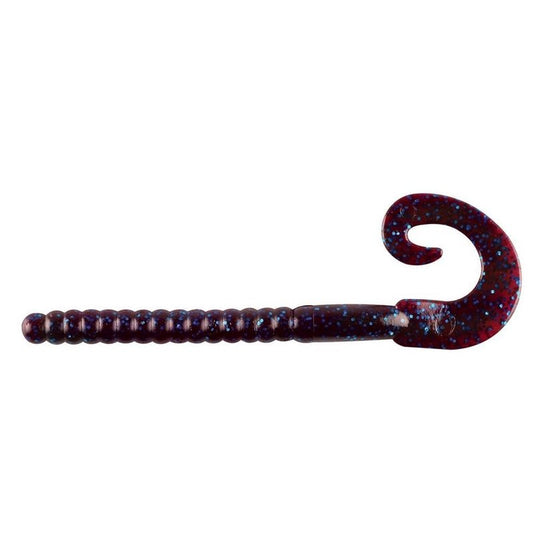 Berkley PowerBait® Power Worm Fishing Bait, Plum, 7in | 18cm, Irresistible Flavor, Classic Curly Tail Worm Profile, Ideal for Spring, Summer and Fall Fishing