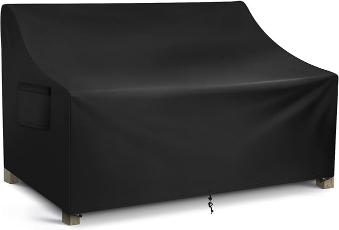 WLEAFJ Patio Sofa Cover Waterproof, Outdoor Loveseat Cover, Heavy Duty Outdoor Couch Cover, Large Lawn Patio Furniture Covers with Air Vent, 58’’ W x 40’’ D x 31’’ H