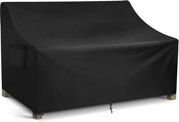 WLEAFJ Patio Sofa Cover Waterproof, 3-Seater Outdoor Sofa Cover, Heavy Duty Outdoor Couch Cover, Large Lawn Patio Furniture Covers with Air Vent, 90’’ W x 42’’ D x 32’’ H