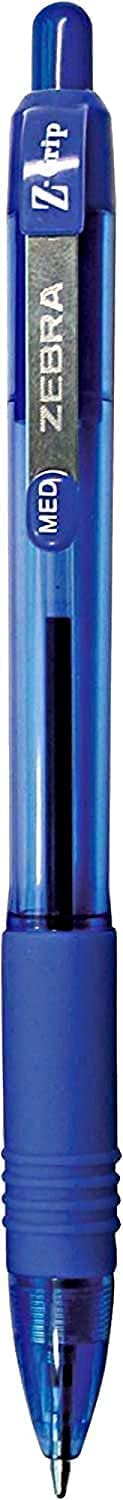 Zebra Pen Z-Grip Retractable Ballpoint Pen, Medium Point, 1.0 mm, 12 Black & 12 Blue Pack of 24
