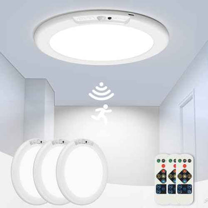 3 Pack Rechargeable Motion Sensor Ceiling Light, Wireless Ceiling Lights Battery Operated Closet Light with Remote, 500LM 3000K/4500K/6500K, 0.55¡È Ultra Thin Lights for Bathroom Hallway Pantry