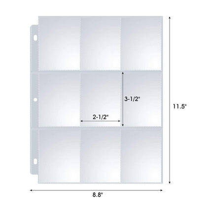 120 Pack 9 Pocket Page Protectors, Sooez Double Sided Trading Card Sleeves for 3 Ring Binder, Baseball Cards Holder, Protective Pages Sheets for Binders Album, Fit for Collectible Games, Sports Cards
