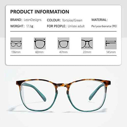 Safety Glasses Anti-Fog Goggles Z87.1 Blue Light Blocking Anti-Dust UV Protection Glasses For Men Women (Tortoise/Green+Black)