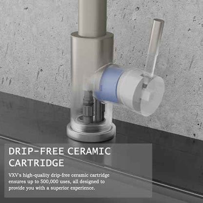 VXV Kitchen Faucet with Soap Dispenser, 3 Modes Kitchen Faucet with Pull Down Sprayer, Stainless Steel Sink Faucet for Farmhouse, Bar, and RV, with Deck Plate and 1/2'' Adapters