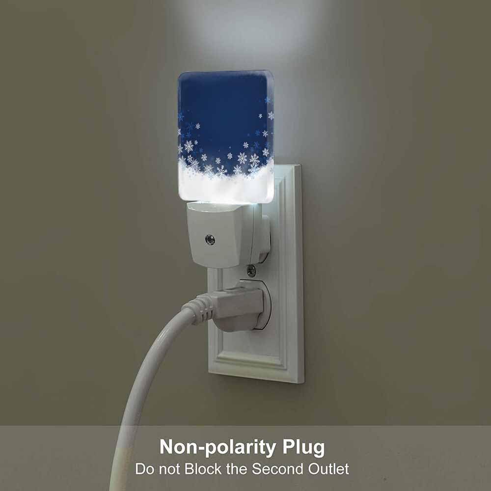 CNupgoS Snowflakes Night Light Plug-into Wall Merry Christmas A Snowy Winter Nightlight Lamp with Dusk to Dawn Sensor, Led Lamp 0.5W Energy Efficient for Home Decor