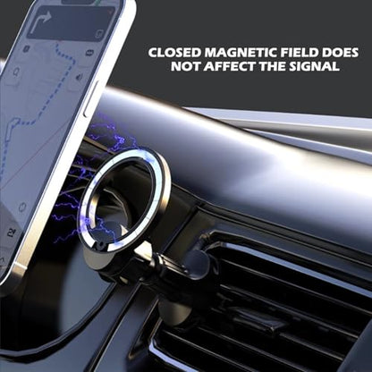 Magnetic Car Phone Mount Holder Compatible with MagSafe  – Universal Vent Magnet Clip & Holders for iPhone Pro Max & Cell Phones Accessories, Black