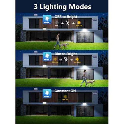400LED Solar Lights Outdoor,3 Modes & Remote Control Motion Sensor Outdoor Light,IP67 Waterproof Solar Flood Lights for Garden, Garage, Patio, Pathway (4 Pack)