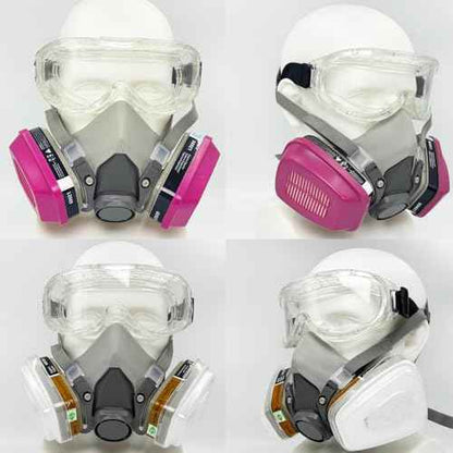 RANKSING Respirator Mask with Filters and Safety Glasses to Against Dust Gases while Painting Spraying