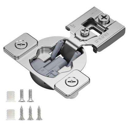 Burks Hinges 30 Pack 1/2'' Overlay Soft Close Hinges for Kitchen Cabinets - Stainless Steel, Anti-Rust, Self Closing Concealed Hinges, Installation Instruction and Screws Included